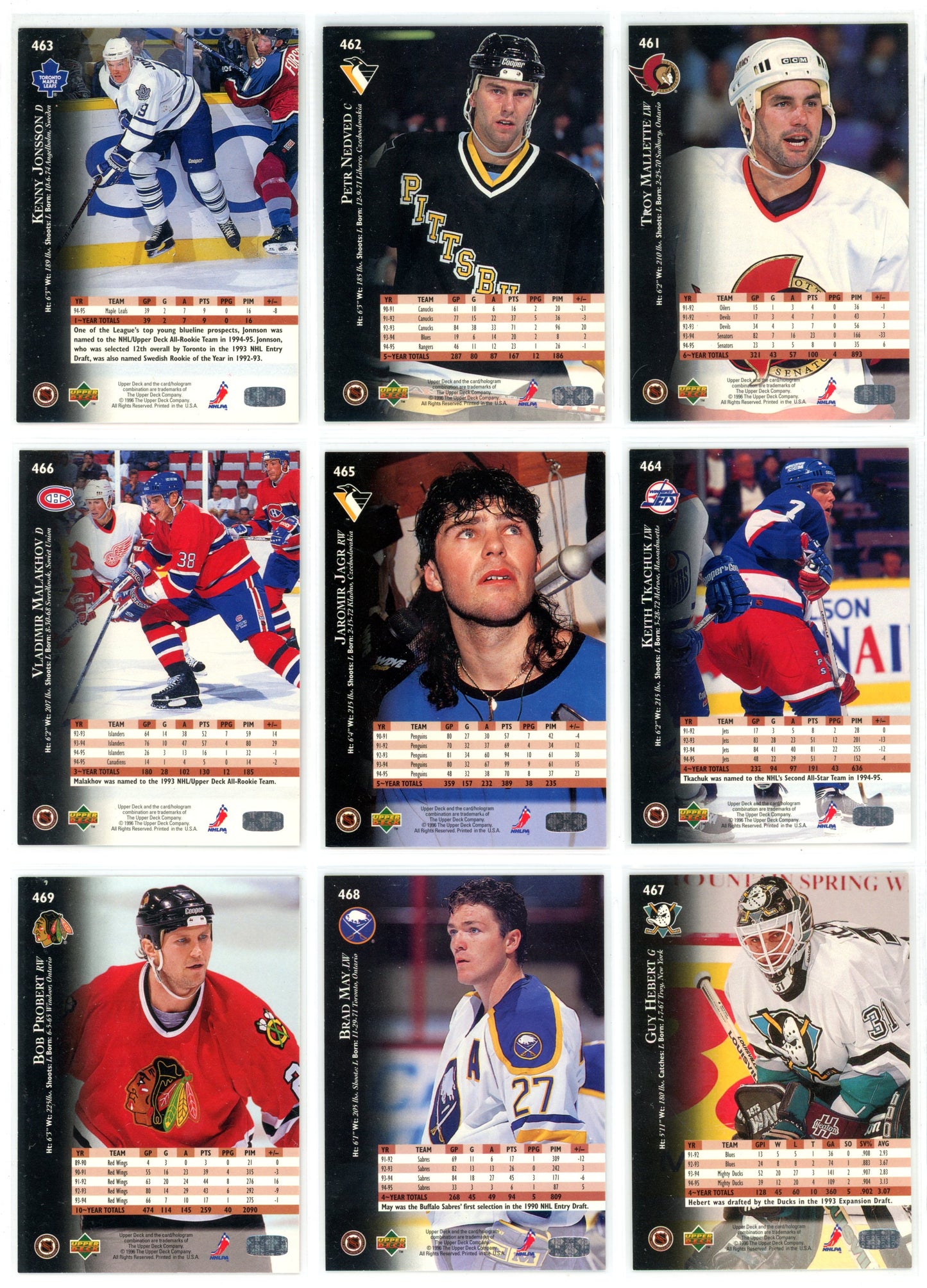 1995/96 Upper Deck Electric Ice Hockey Card Complete Set (570 Cards) Rare!