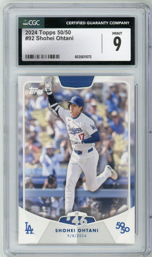 2024 Topps 50/50 Shohei Ohtani Graded Baseball Card #92 CGC 9
