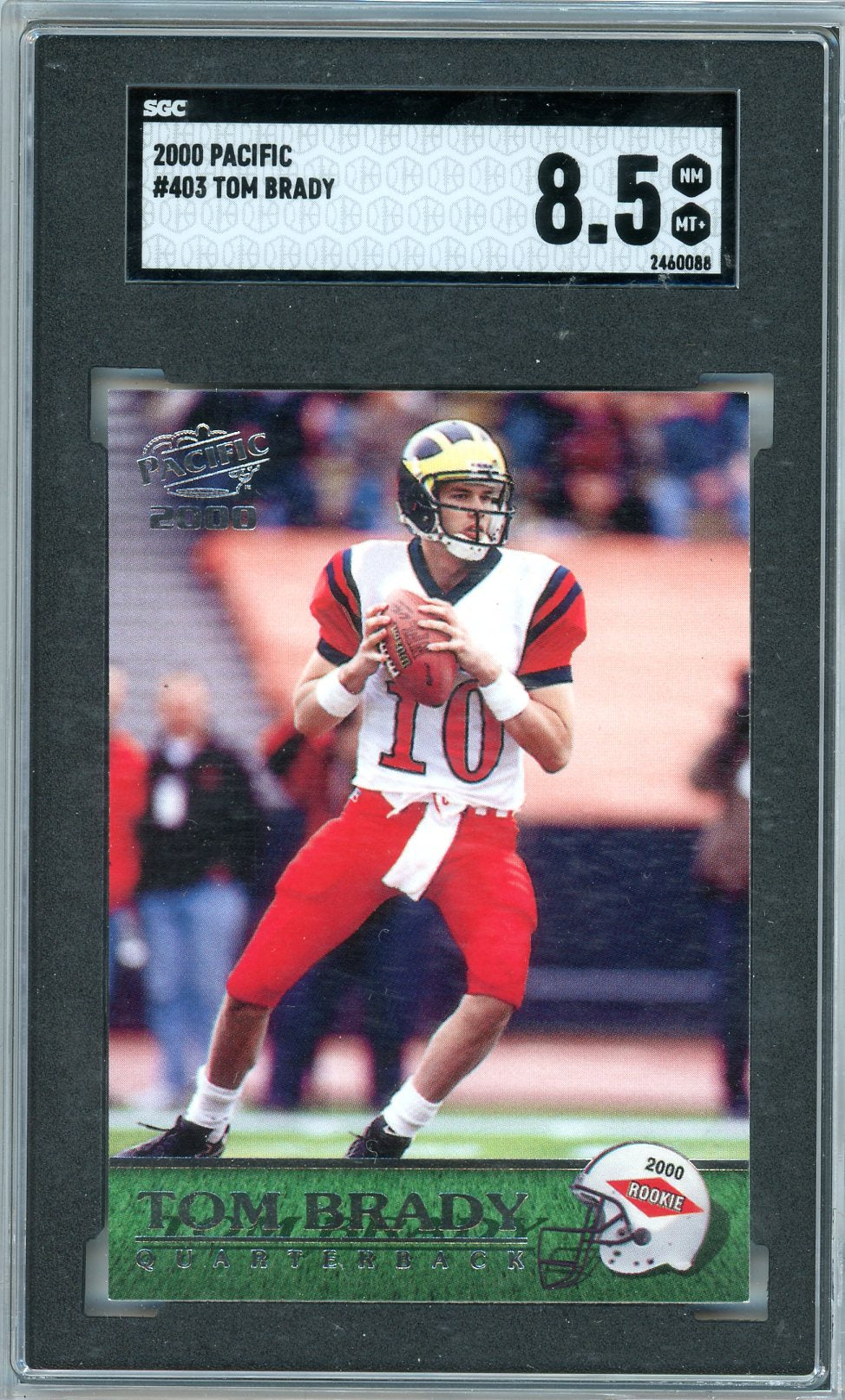 2000 Pacific Tom Brady Graded Football Rookie Card #403 SGC 8.5