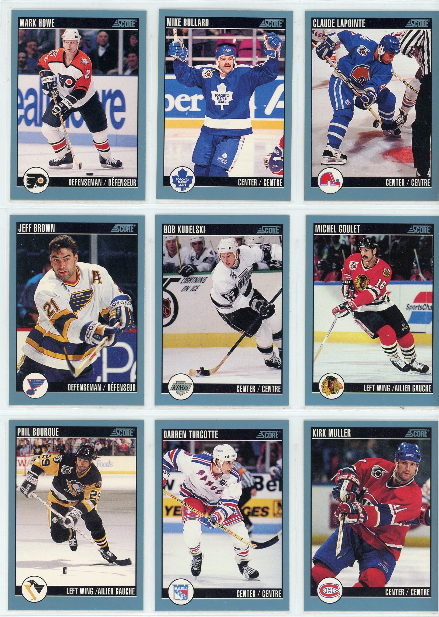 1992/93 Score American NHL Hockey Card Complete Set (550 Cards)