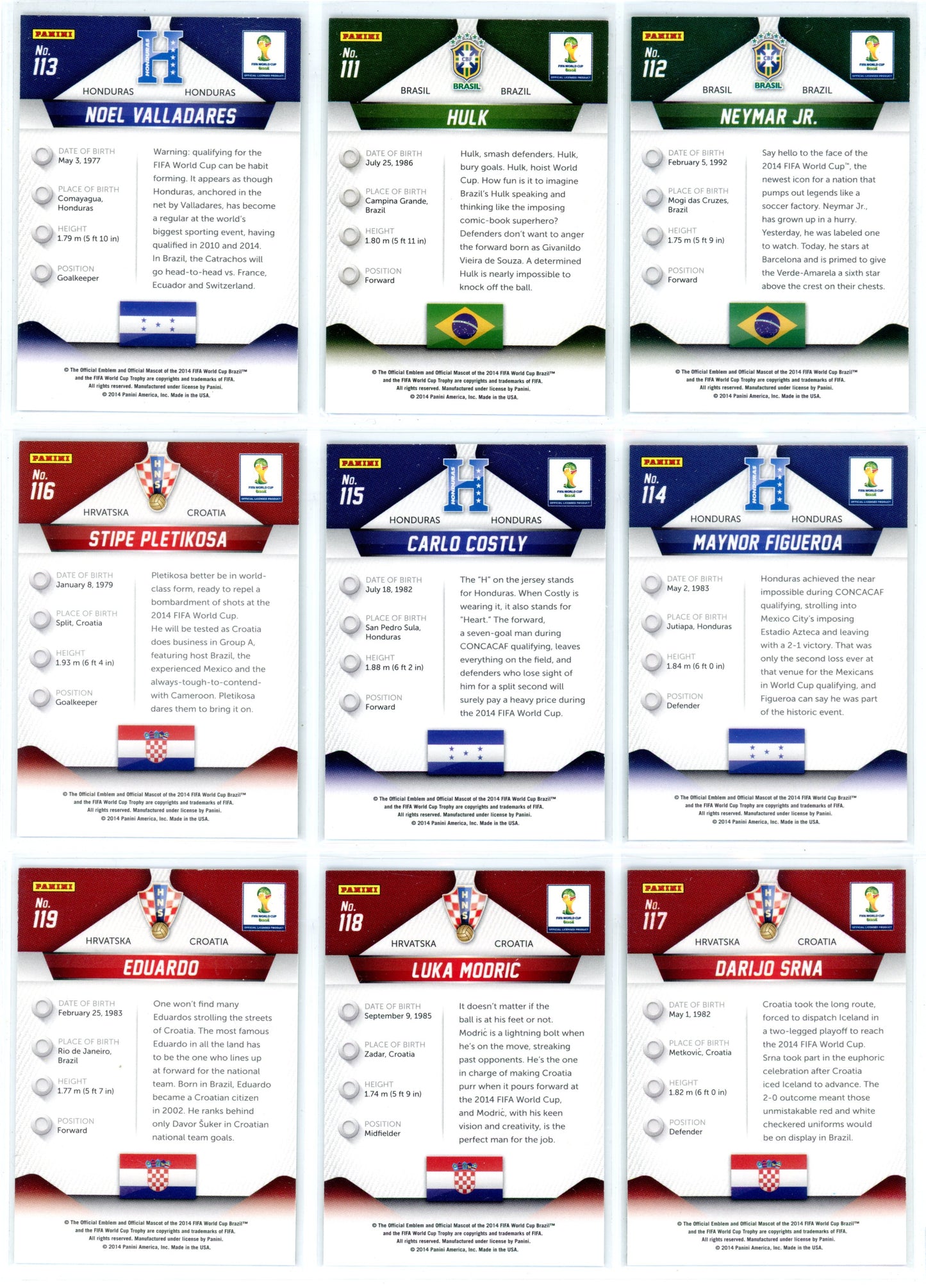 2014 Panini Prizm FIFA World Cup Soccer Complete Set (201 Cards) Messi, Ronaldo