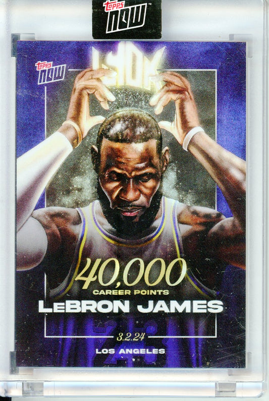 2024 Topps Now LeBron James 40,000 Career Points Record Basketball Card