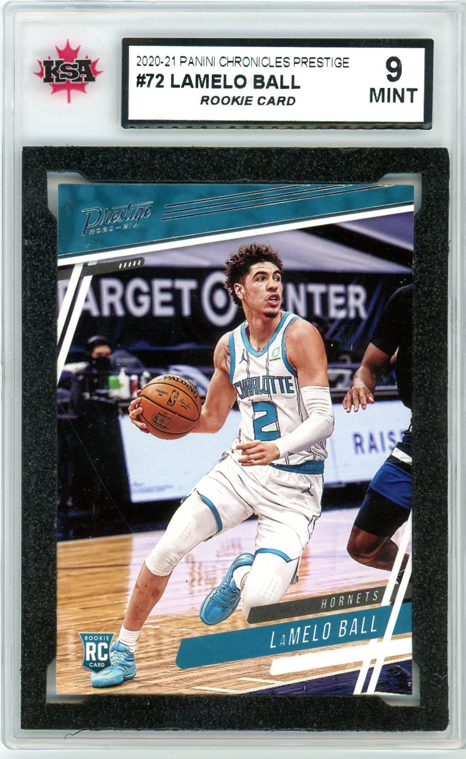 2020/21 Panini Chronicles Prestige Lamelo Ball Graded Rookie Card #72 KSA 9
