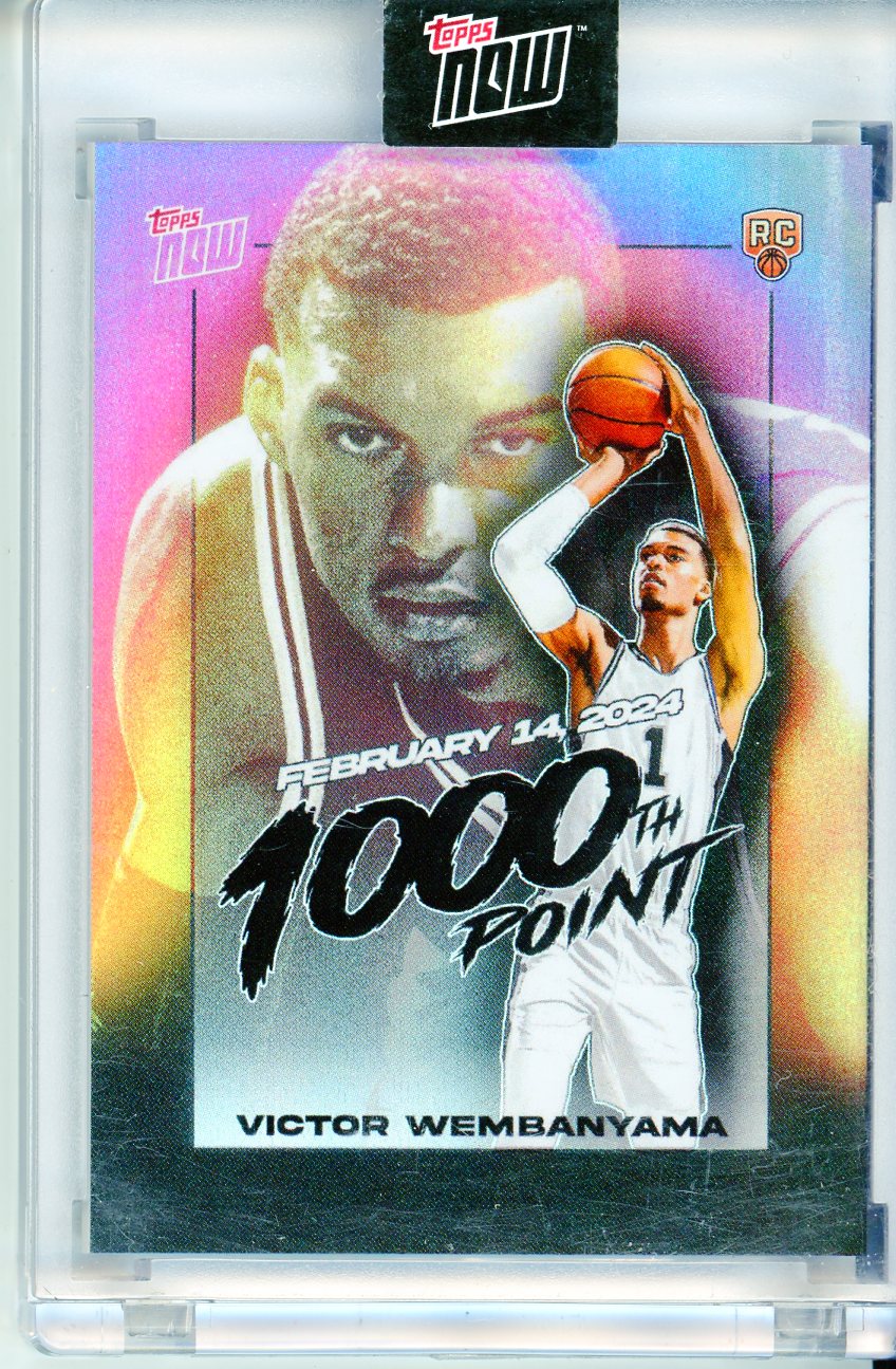 2024 Topps Now Victor Wembanyama 1000th Point Record Basketball Rookie Card