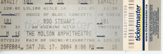 Rod Stewart Vintage Concert Ticket Molson Amphitheatre (Toronto, 2004)