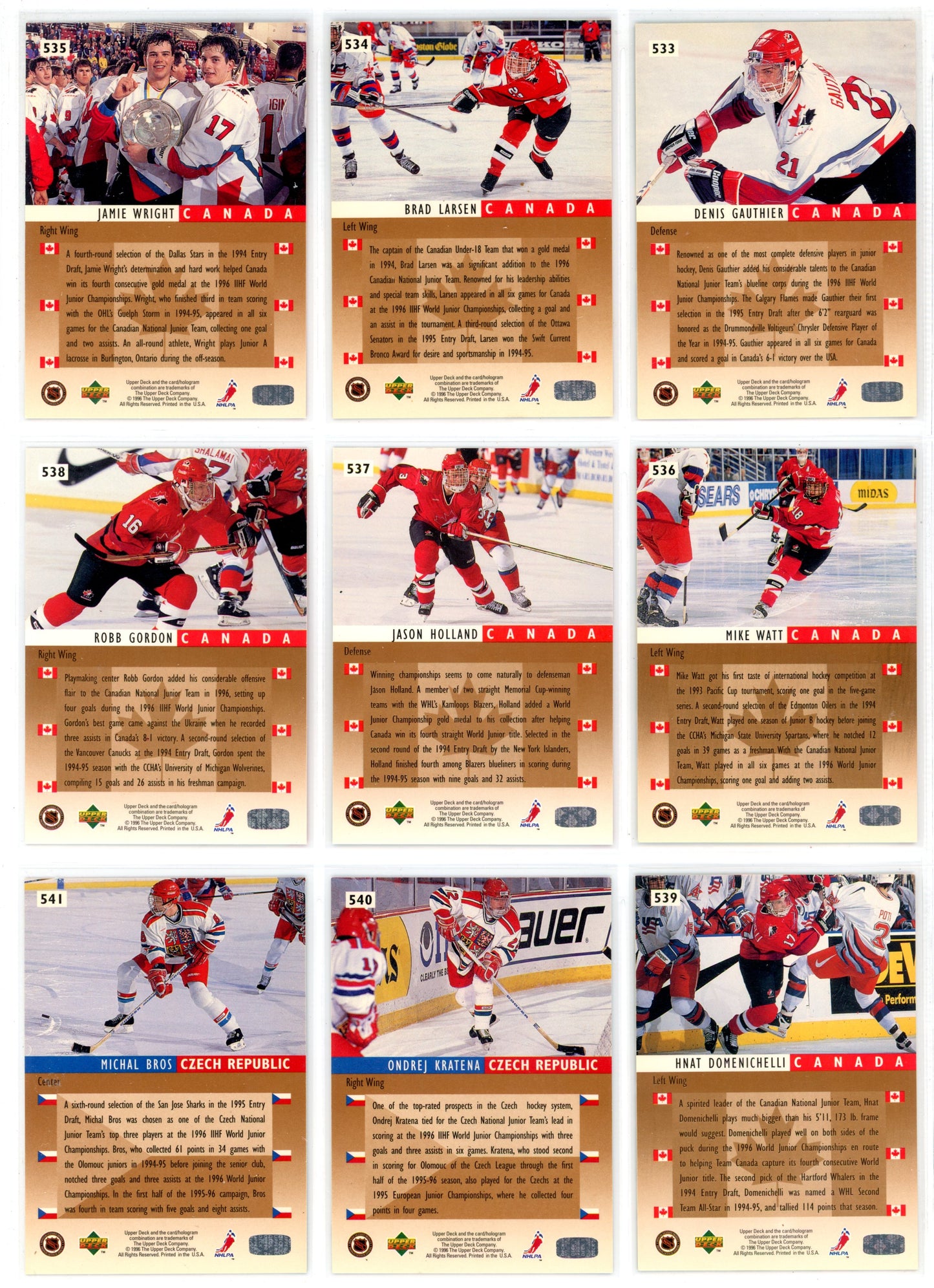 1995/96 Upper Deck Electric Ice Hockey Card Complete Set (570 Cards) Rare!