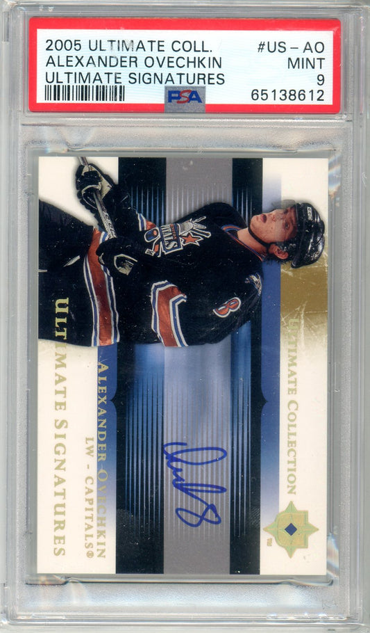 2005 Ultimate Collection Alexander Ovechkin Graded Autograph Rookie Card PSA 9