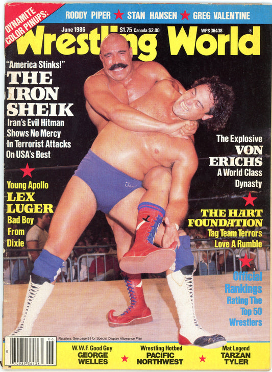 Wrestling World Vintage Magazine (June, 1986) The Iron Sheik