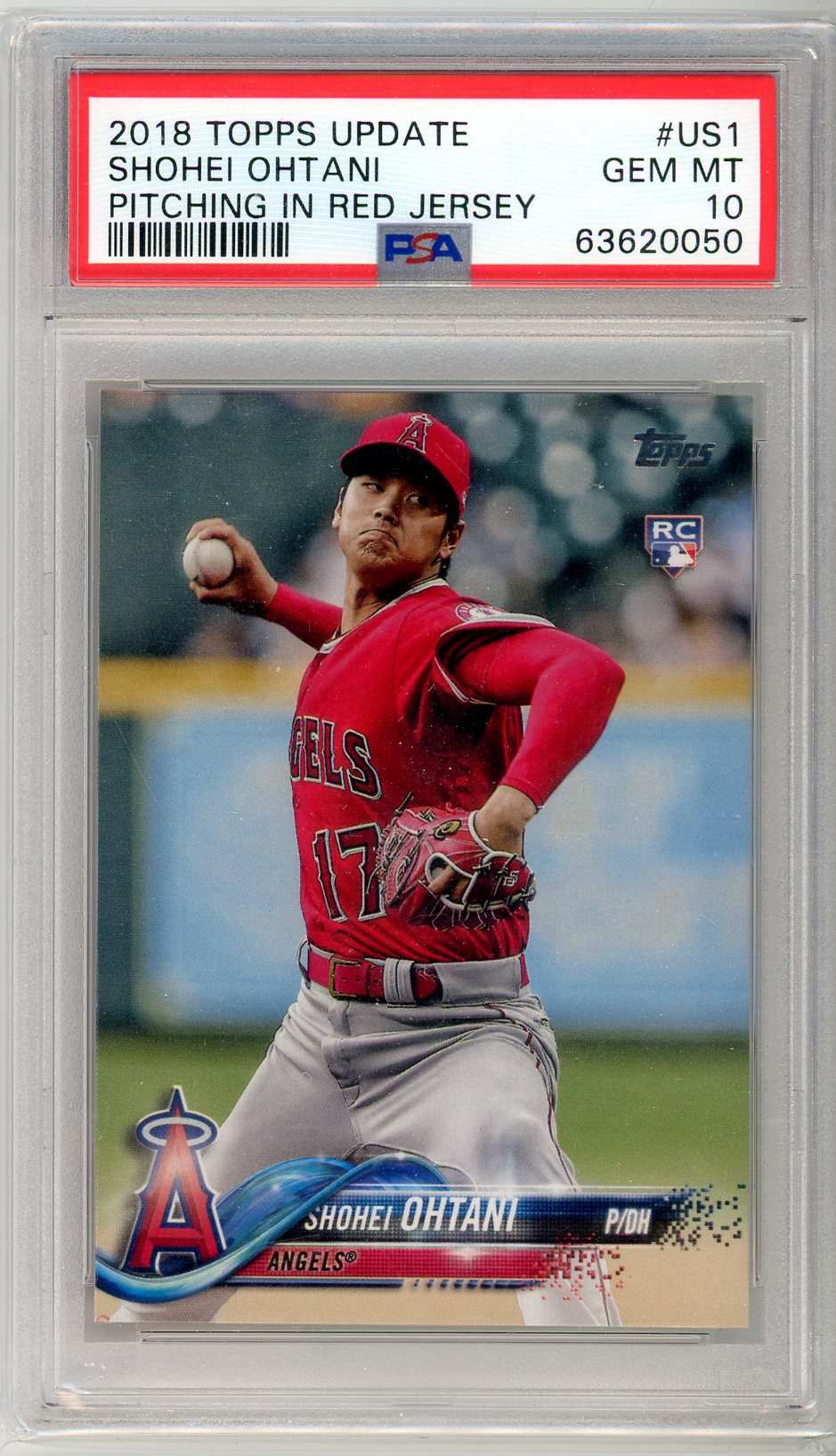 2018 Topps Update Shohei Ohtani Graded Rookie Card #US1 PSA 10