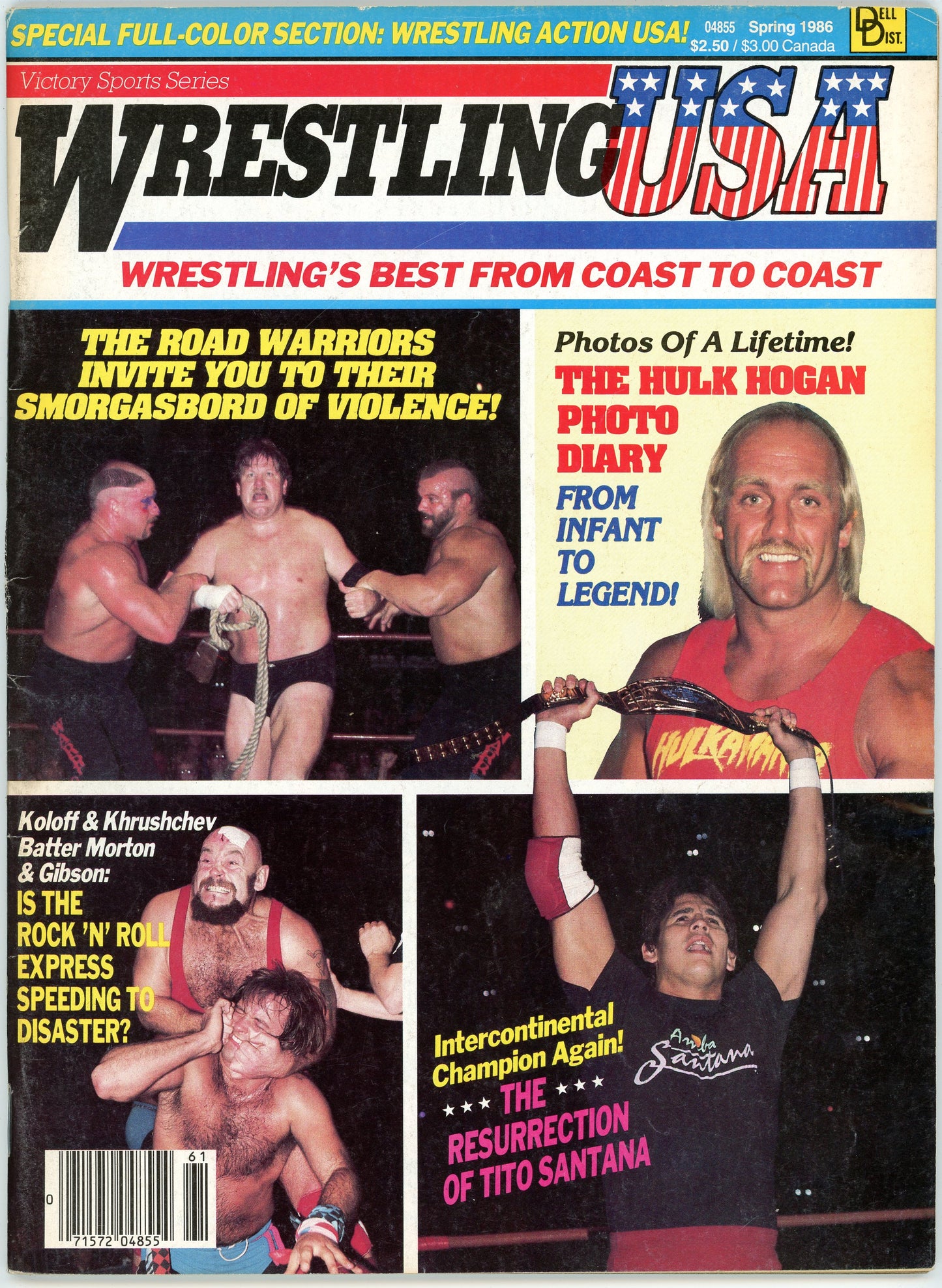 Wrestling USA Vintage Magazine (Spring 1986) Road Warriors, Hulk Hogan