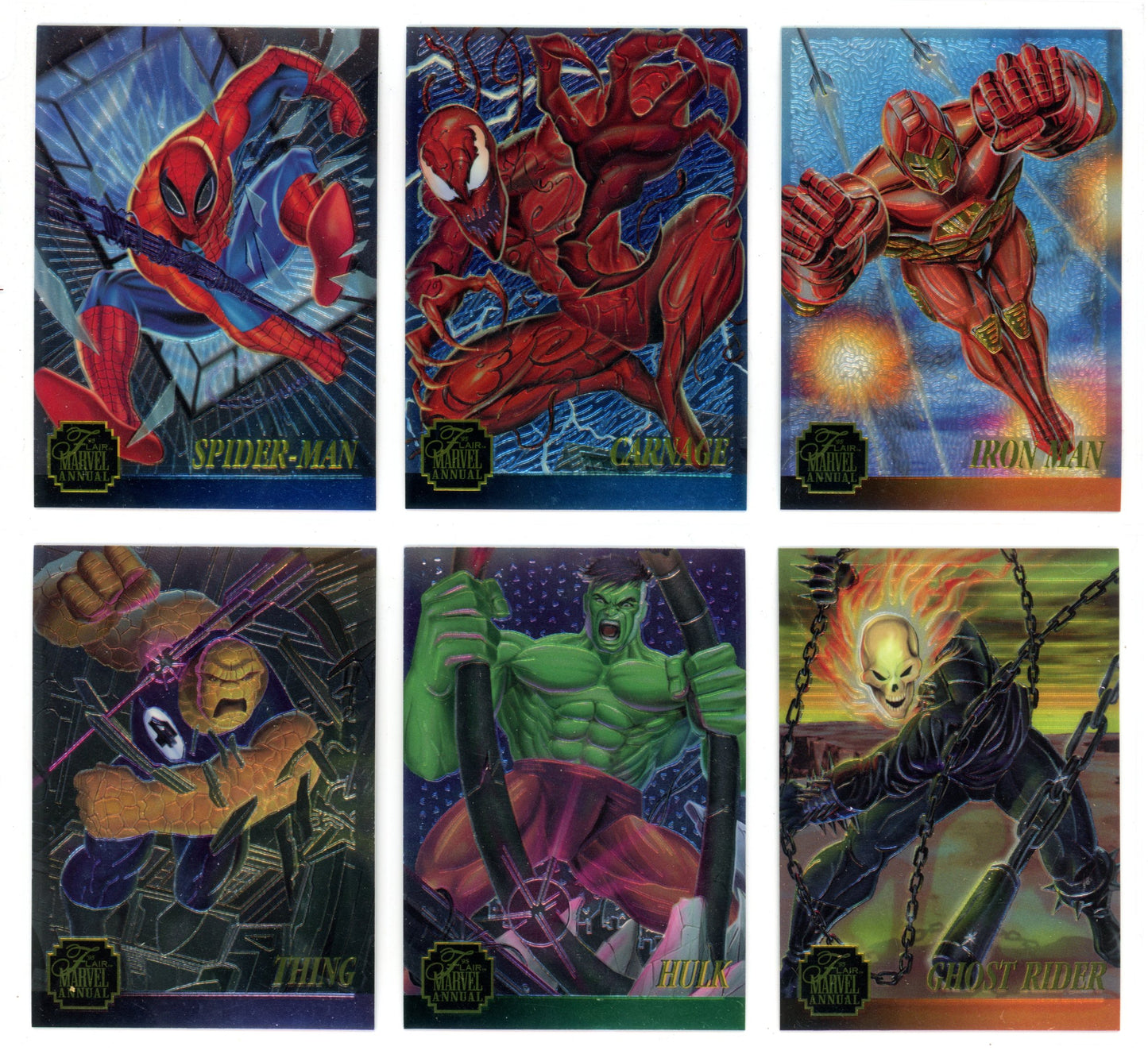 1995 Flair Marvel Annual Chromium Limited Edition Insert Complete Set (12 Cards)