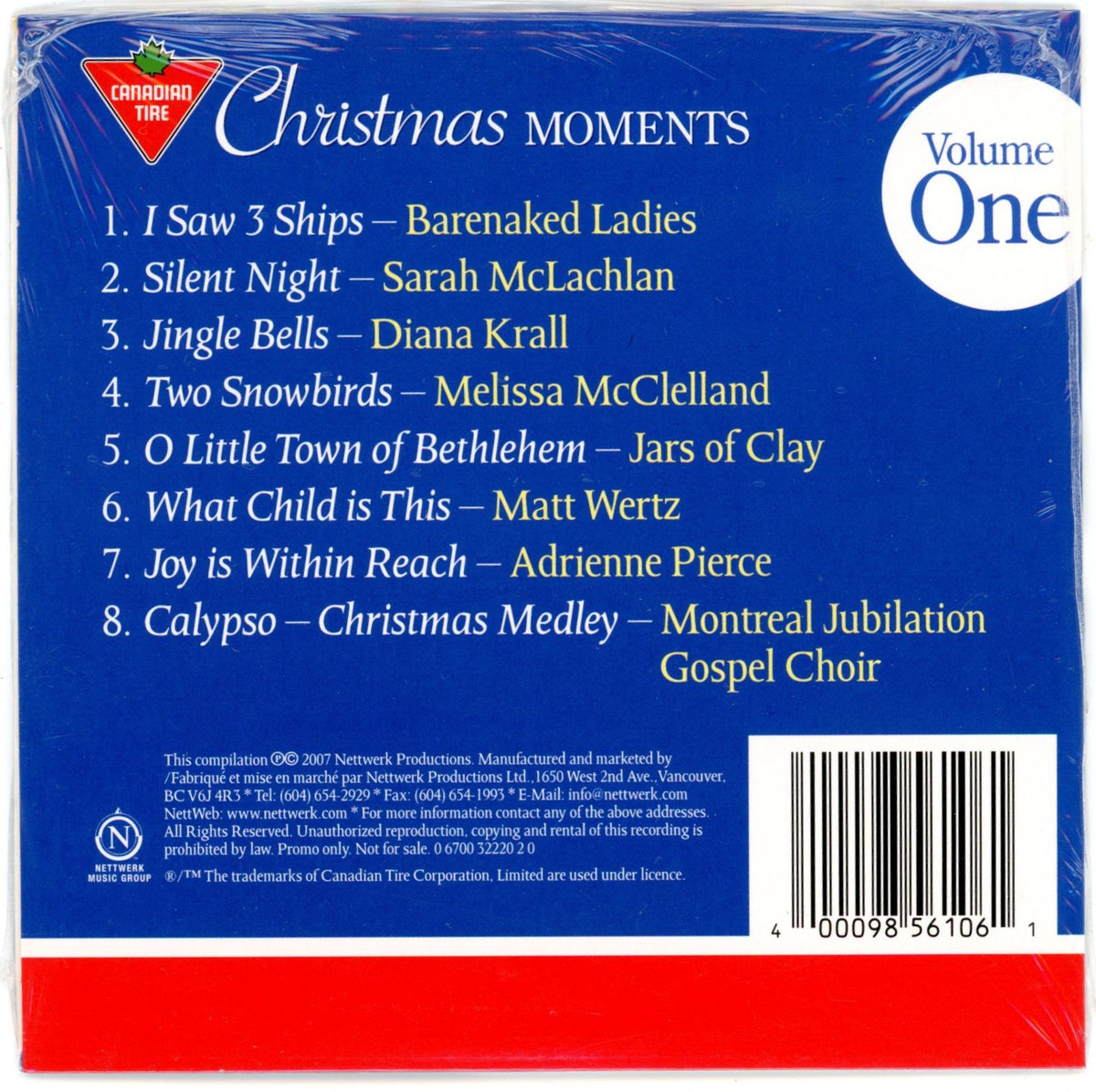 2007 Canadian Tire Christmas Moments Volume One CD (Sealed)