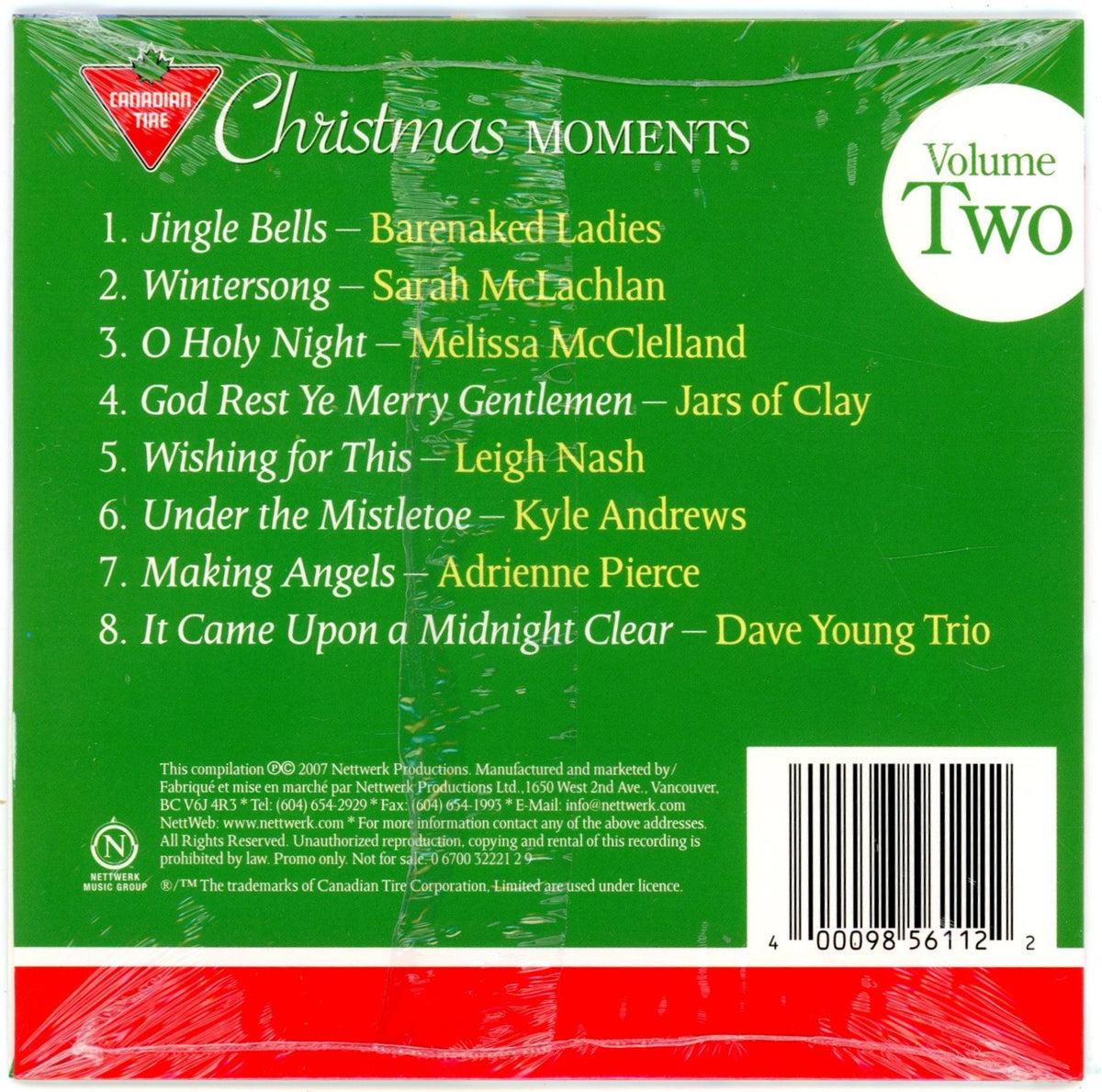2007 Canadian Tire Christmas Moments Volume Two CD (Sealed)
