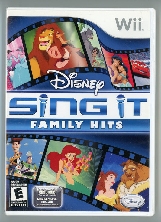 2010 Disney Sing It: Family Hits Wii Video Game Disc In Box