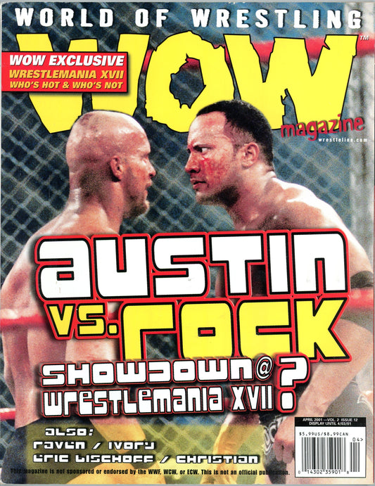 World of Wrestling Vintage Magazine (April 2001) Steve Austin vs. The Rock