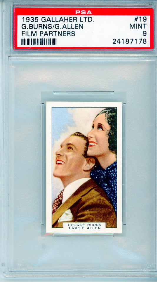 1935 Gallaher Ltd. George Burns Gracie Allen Film Partners Graded Trading Card PSA 9