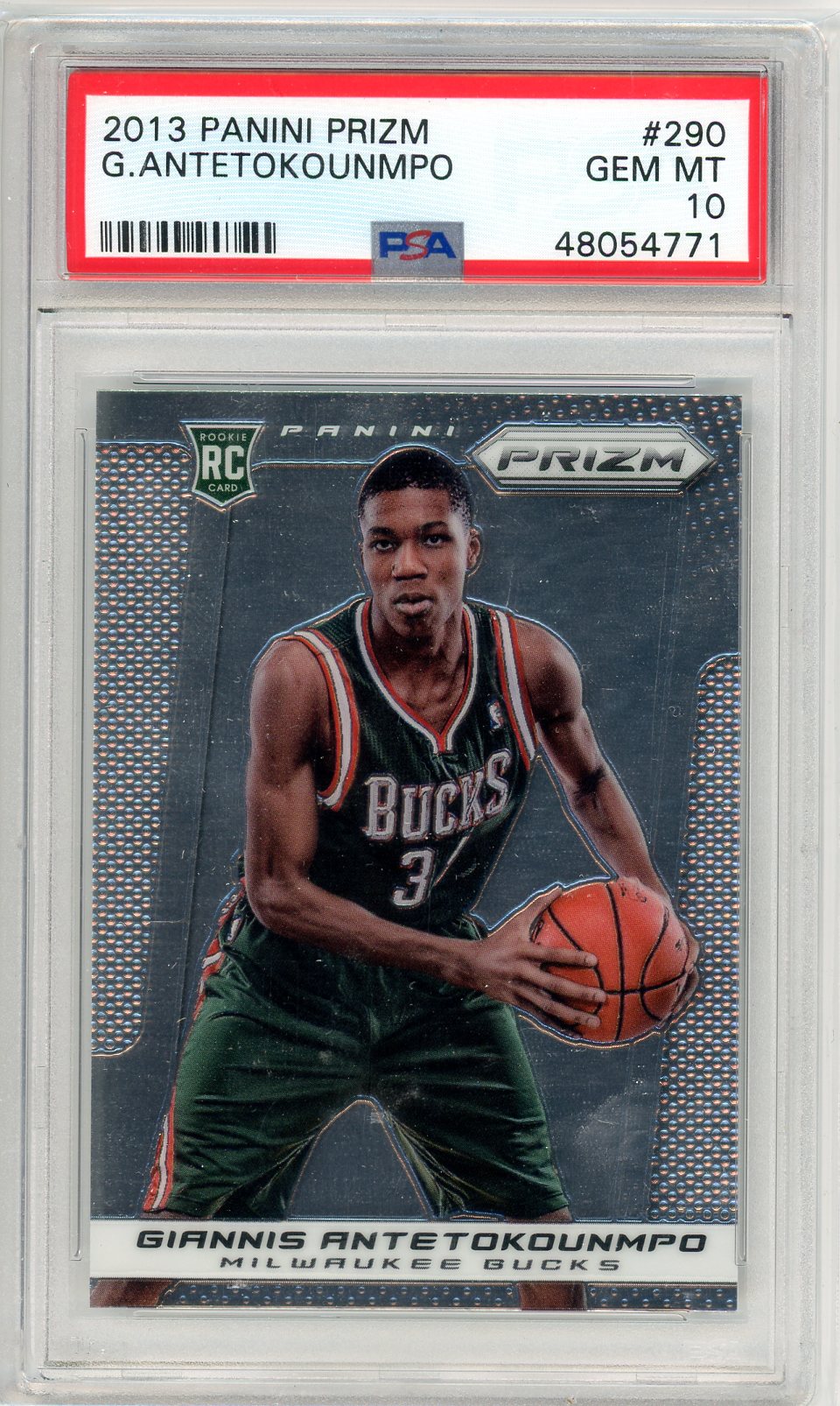 2013 Panini Prizm Giannis Antetokounmpo Graded Rookie Card #290 PSA 10