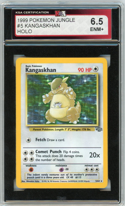1999 Pokemon Jungle Kangaskhan Holographic Graded Card #5 KSA 6.5