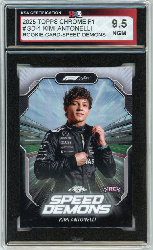 2025 Topps Chrome Formula 1 F1 Kimi Antonelli Speed Demons Graded Rookie Card #SD-1 KSA 9.5