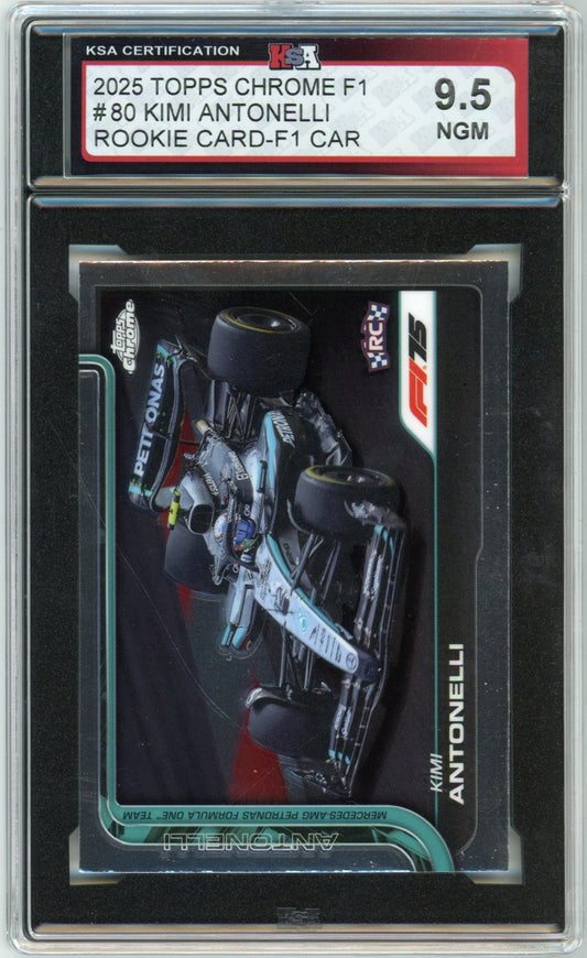 2025 Topps Chrome F1 Formula 1 Kimi Antonelli Car #80 Graded Rookie Card KSA 9.5
