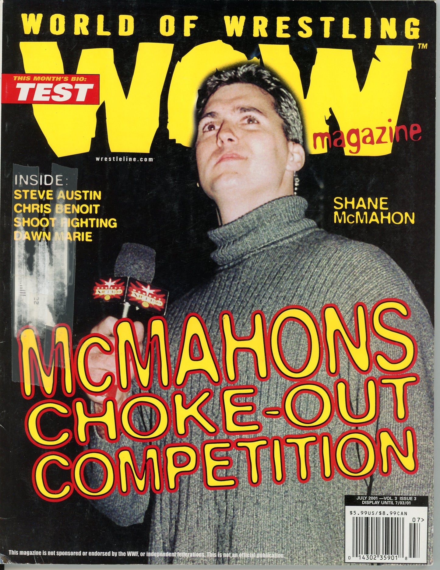 World of Wrestling Vintage Magazine (July 2001) Shane McMahon