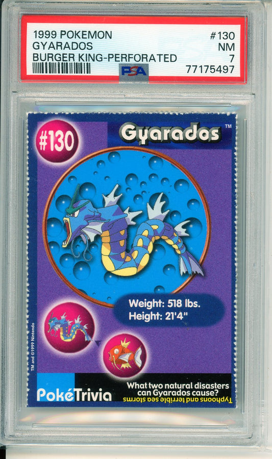 1999 Pokemon Gyarados Burger King Perforated Rare Promo Card PSA 7