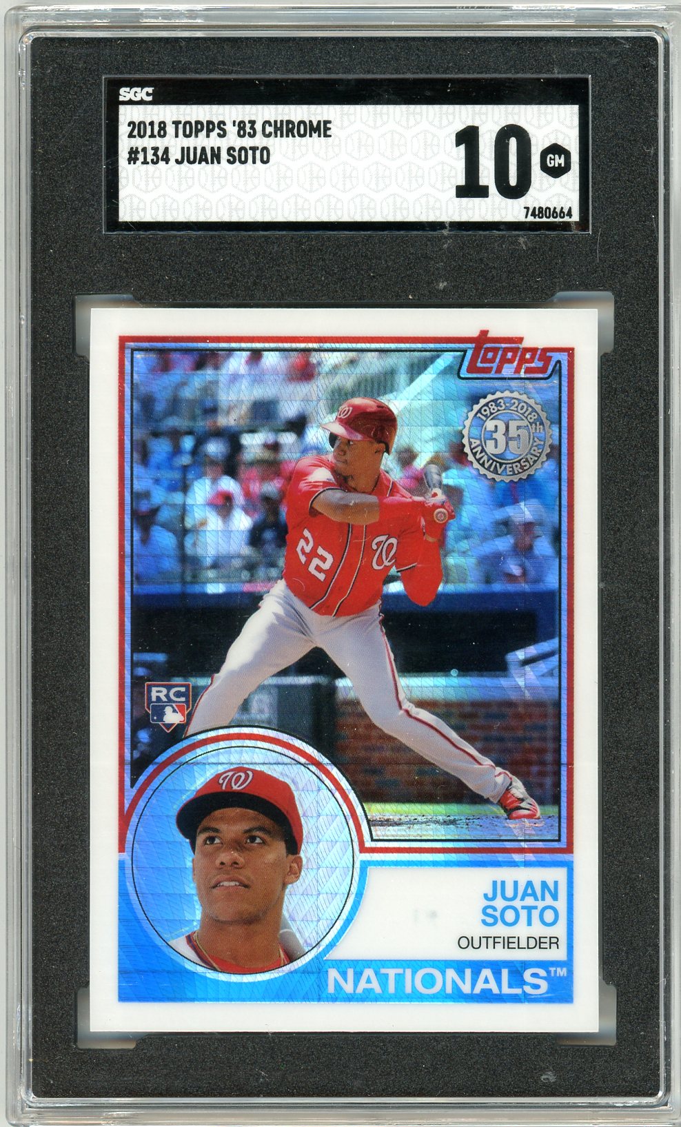 2018 Topps '83 Chrome Juan Soto Graded Rookie Card #134 SGC 10