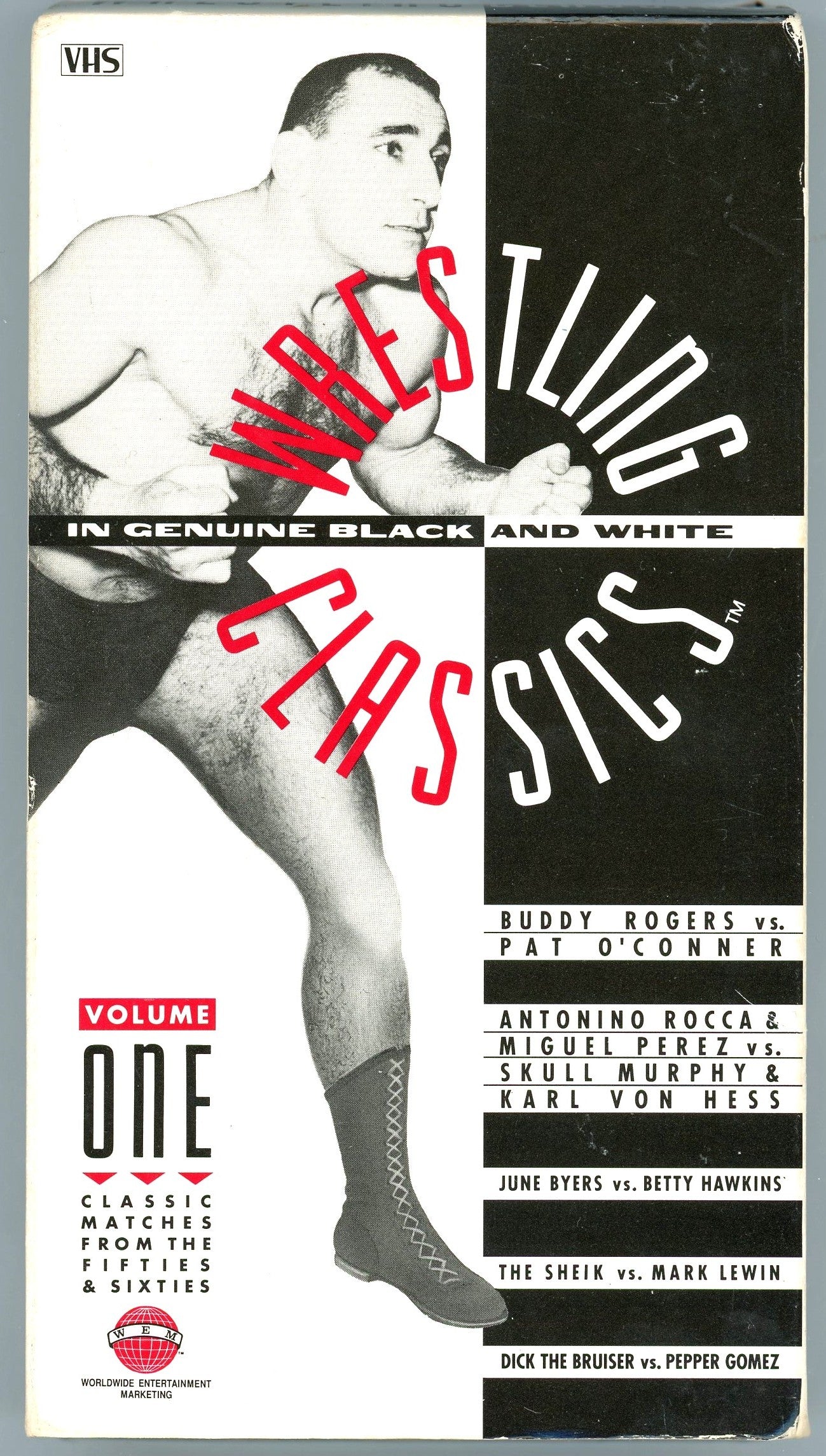 1990 WEM Wrestling Classics Volume One Black and White Vintage VHS Tape