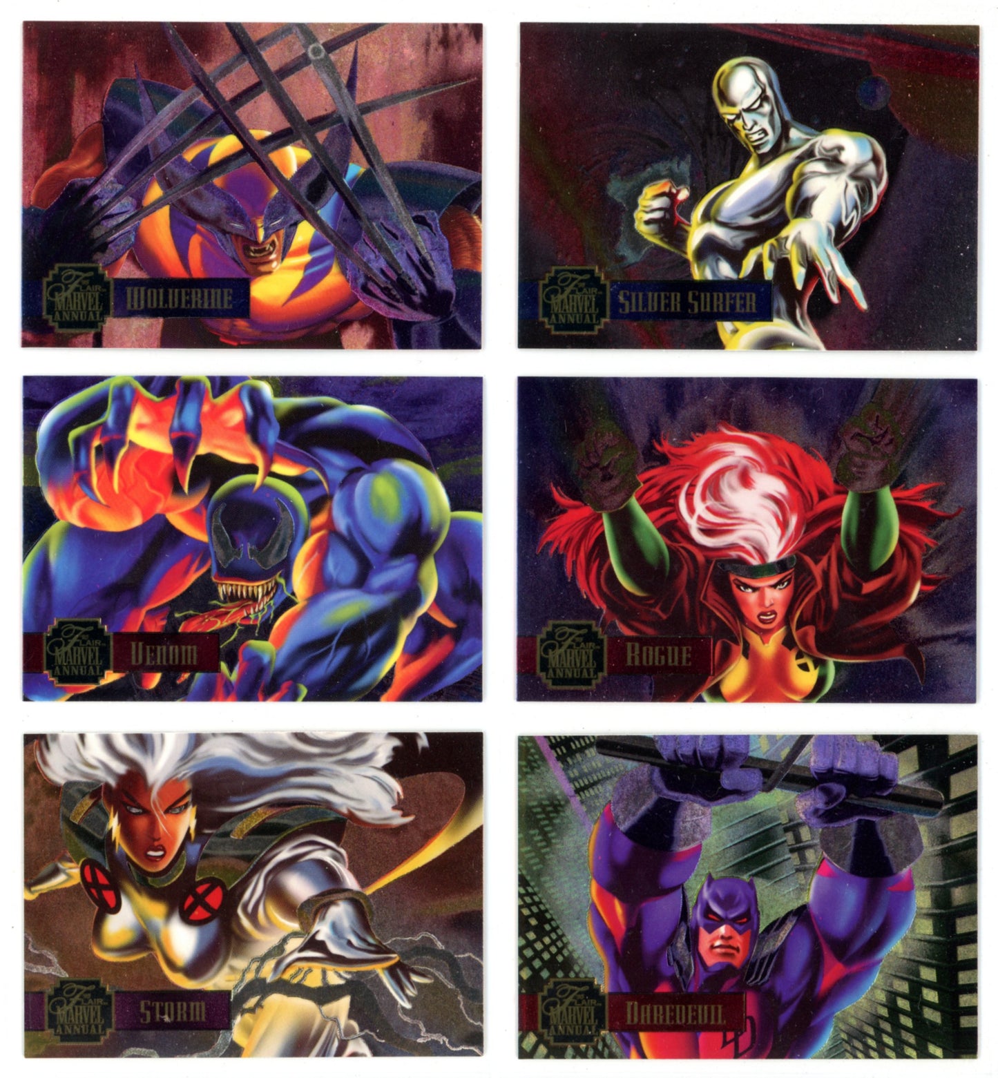 1995 Flair Marvel Annual PowerBlast Trading Card Insert Complete Set (24 Cards)