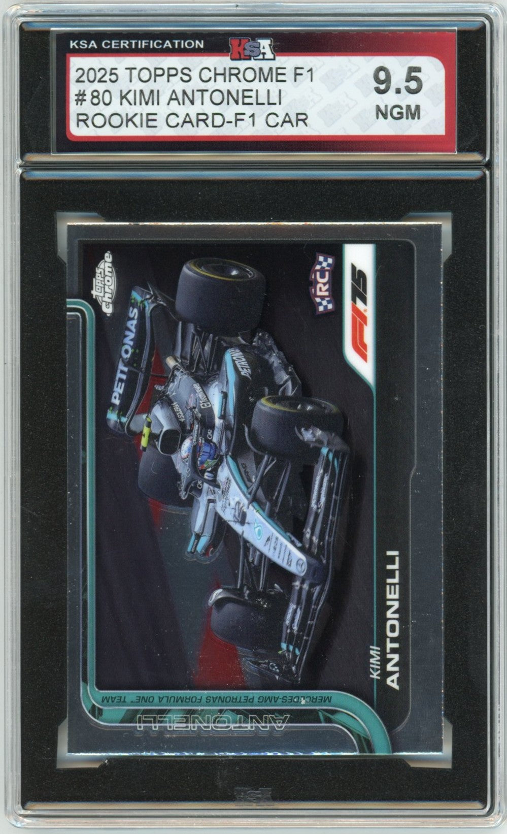 2025 Topps Chrome Formula 1 Kimi Antonelli F1 Car #80 Graded Rookie Card KSA 9.5