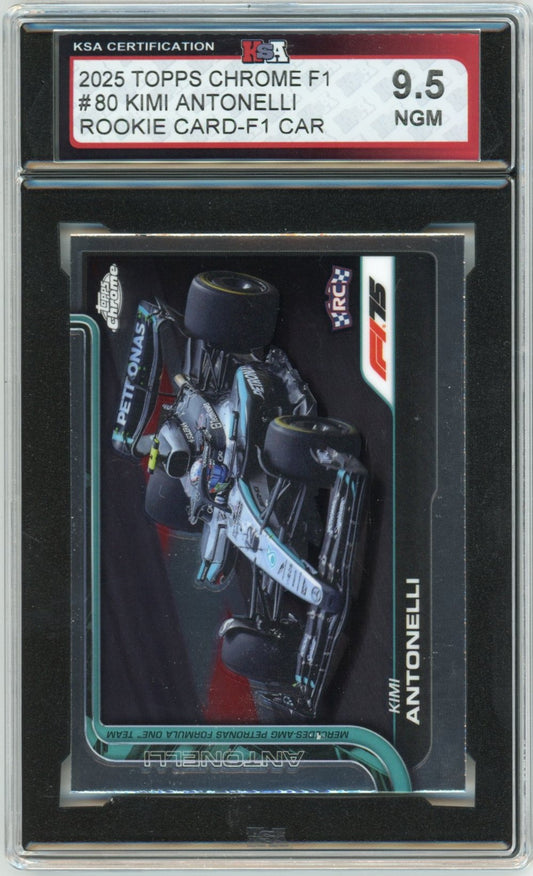2025 Topps Chrome Formula 1 Kimi Antonelli F1 Car #80 Graded Rookie Card KSA 9.5