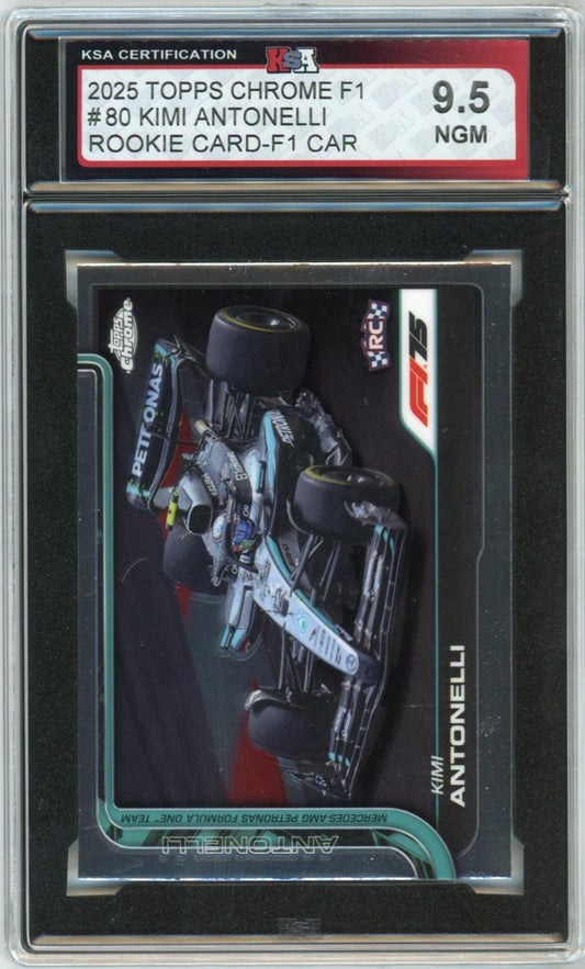 2025 Topps Chrome Formula 1 #80 Kimi Antonelli F1 Car Graded Rookie Card KSA 9.5