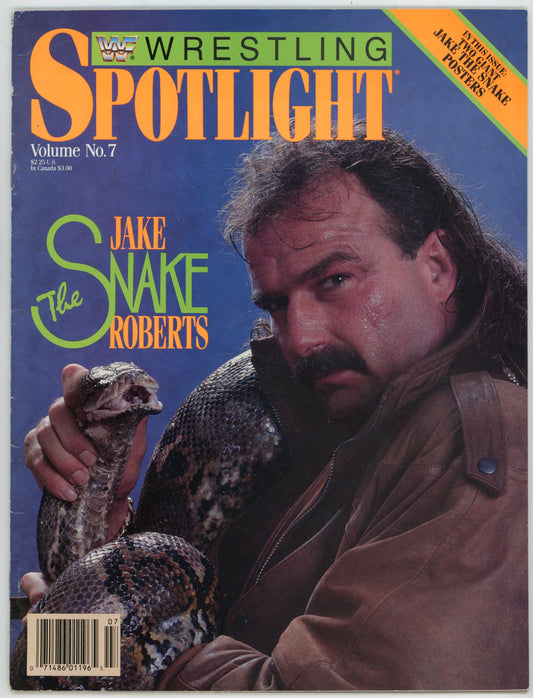 WWF WWE Wrestling Spotlight Volume 7 Jake "The Snake" Roberts Wrestling Magazine (1990)