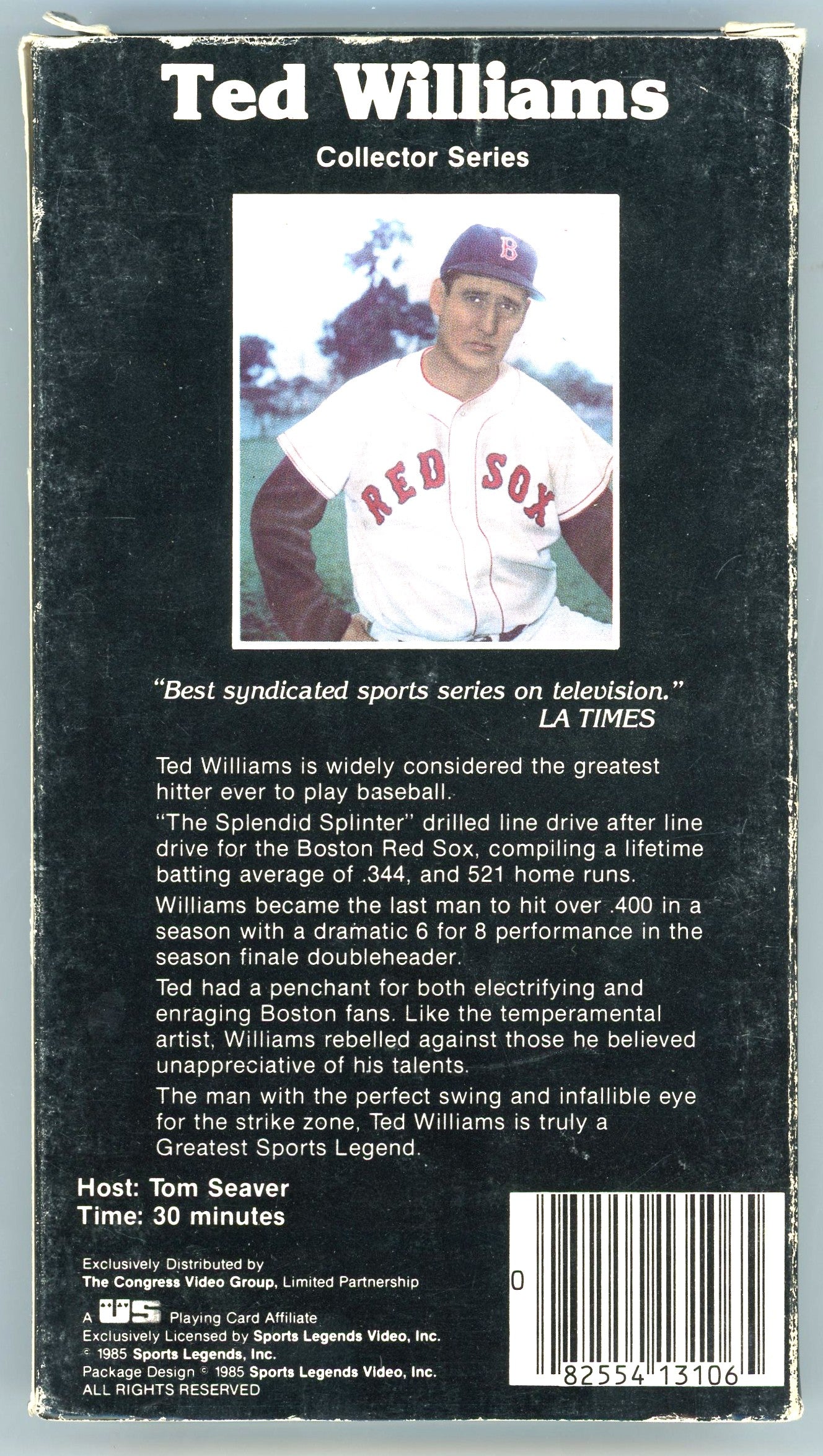 1985 Greatest Sports Legends Ted Williams Collector Series Vintage VHS Tape