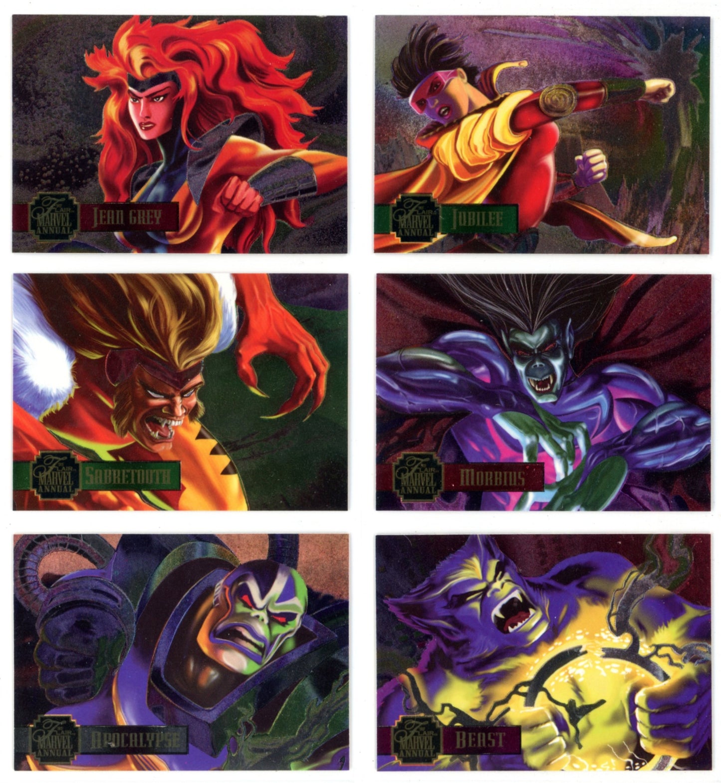 1995 Flair Marvel Annual PowerBlast Trading Card Insert Complete Set (24 Cards)