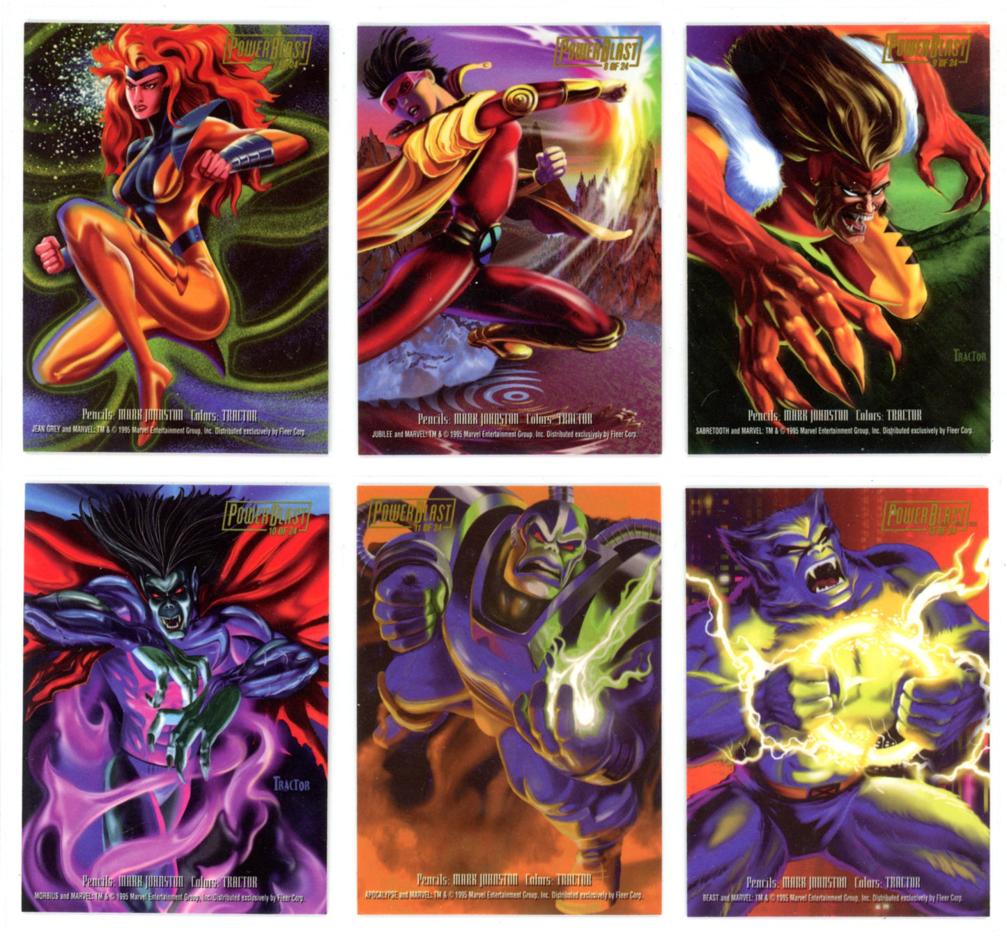 1995 Flair Marvel Annual PowerBlast Trading Card Insert Complete Set (24 Cards)