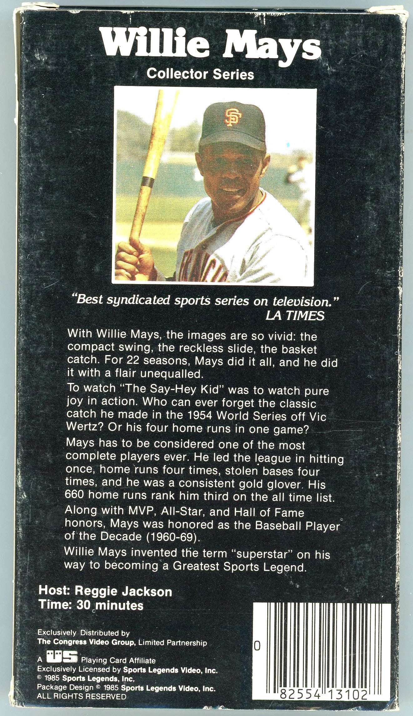 1985 Greatest Sports Legends Willie Mays Collector Series Vintage VHS Tape