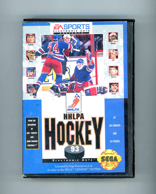1992 EA Sports NHLPA Hockey '93 Sega Genesis Video Game Cartridge Complete in Box