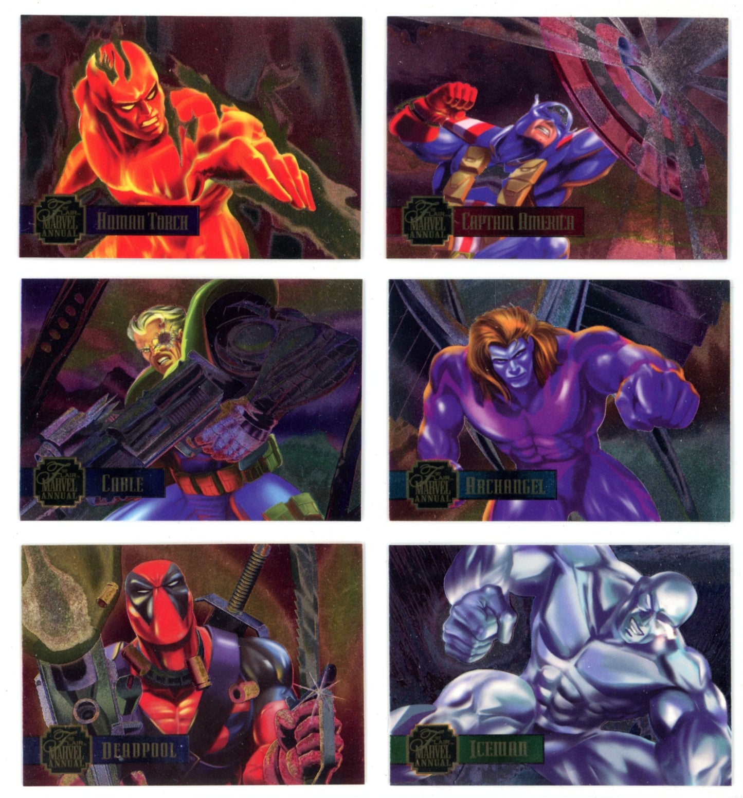 1995 Flair Marvel Annual PowerBlast Trading Card Insert Complete Set (24 Cards)