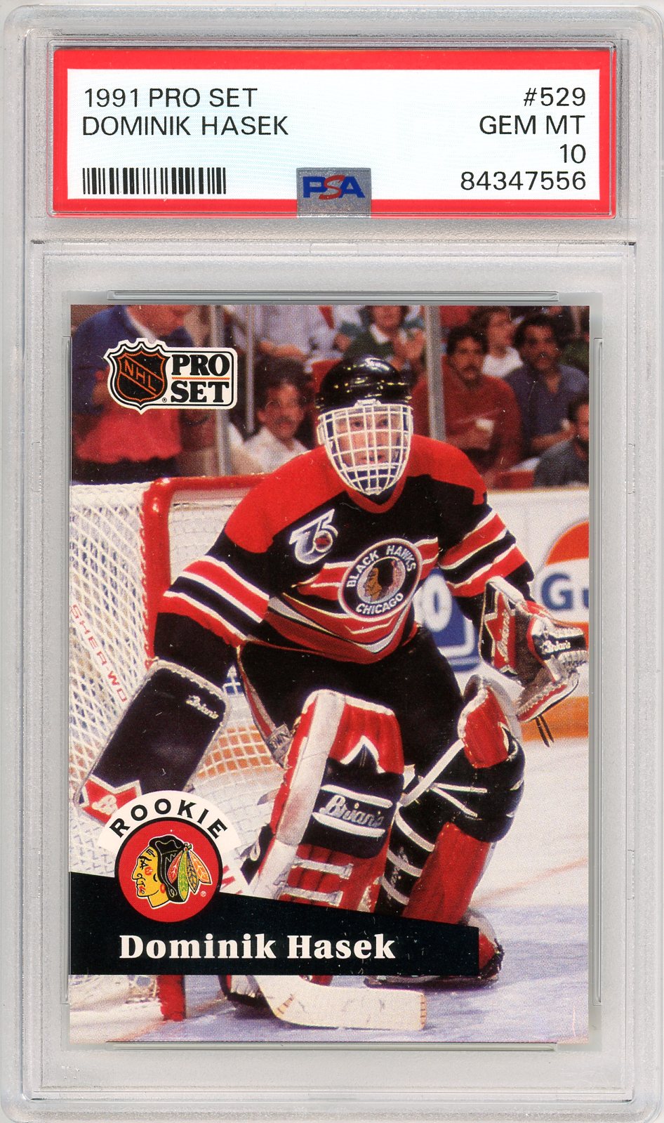 1991 Pro Set NHL Dominik Hasek Graded Rookie Card #529 PSA 10