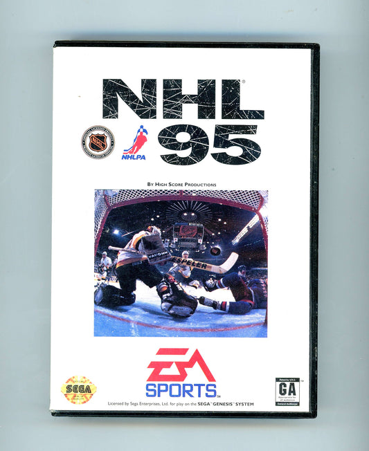 1994 EA Sports NHL Hockey '95 Sega Genesis Video Game Cartridge Complete in Box