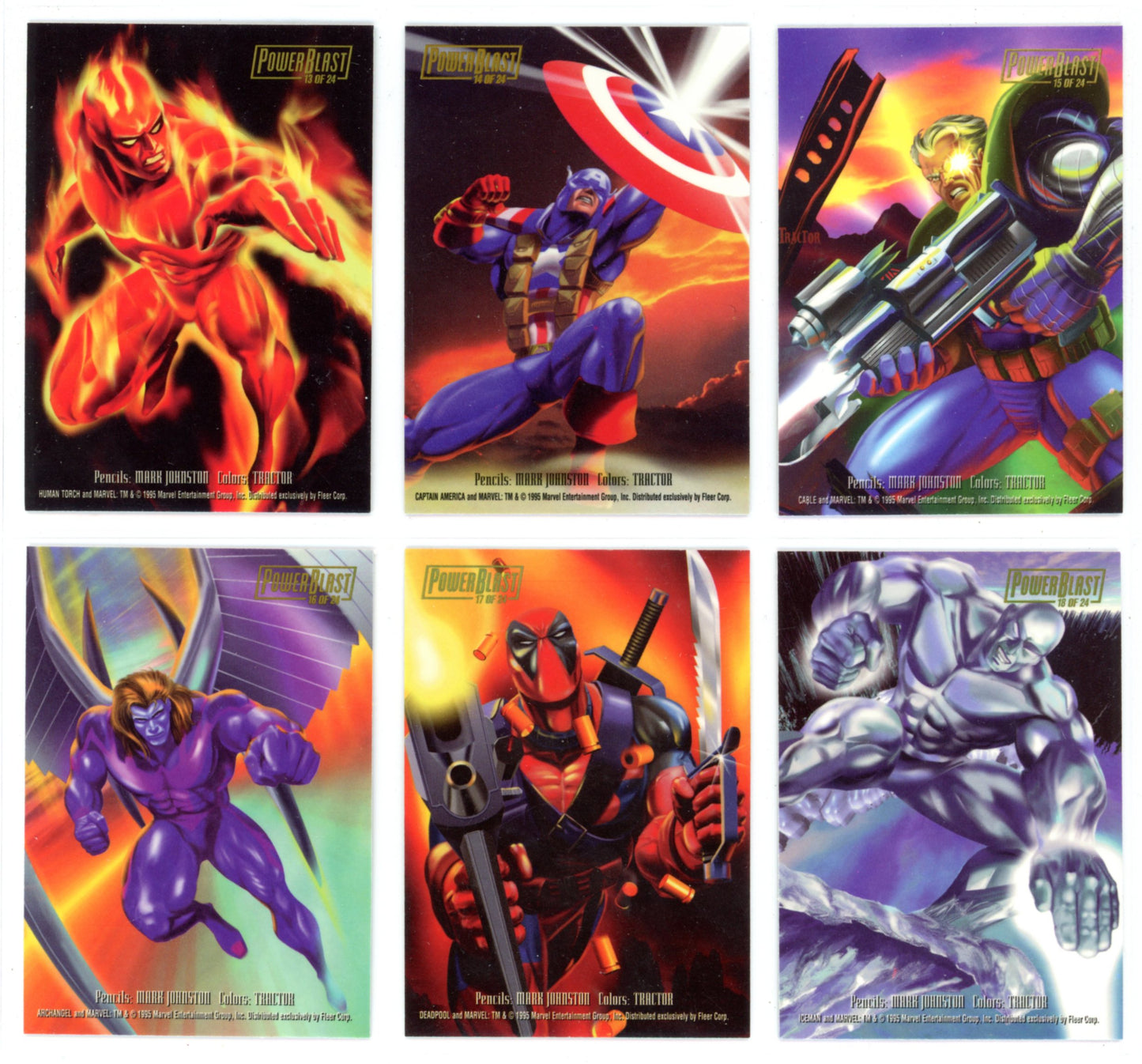 1995 Flair Marvel Annual PowerBlast Trading Card Insert Complete Set (24 Cards)