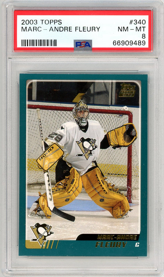 2003 Topps Marc-Andre Fleury Graded Rookie Card #340 PSA 8