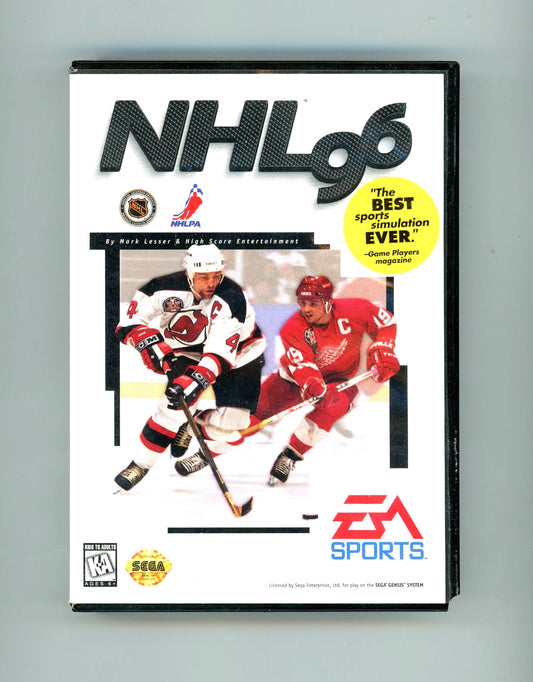1995 EA Sports NHL Hockey '96 Sega Genesis Video Game Cartridge in Box