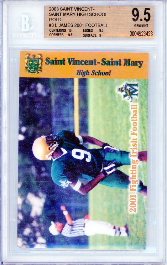 2003 St. Vincent-St. Mary High School Graded Football Rookie Card BGS 9.5 LeBron James