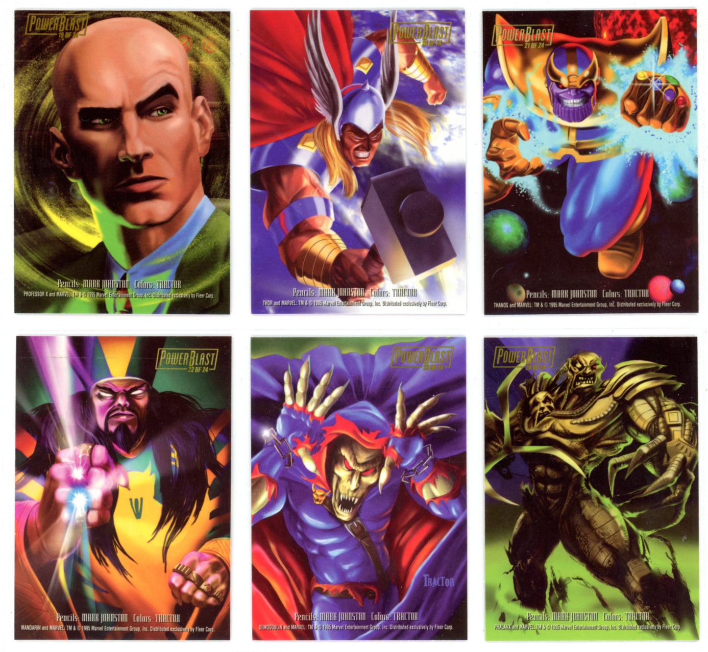 1995 Flair Marvel Annual PowerBlast Trading Card Insert Complete Set (24 Cards)