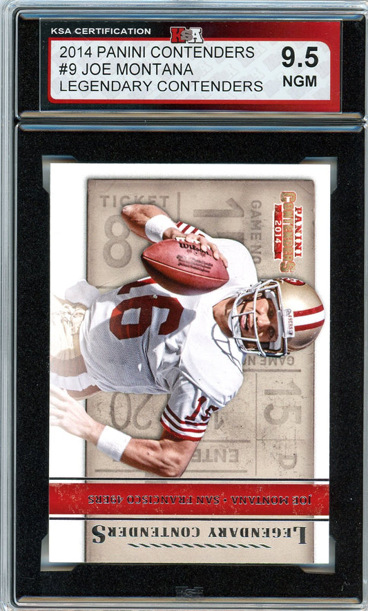 2014 Panini Contenders Joe Montana Graded Card #9 KSA 9.5