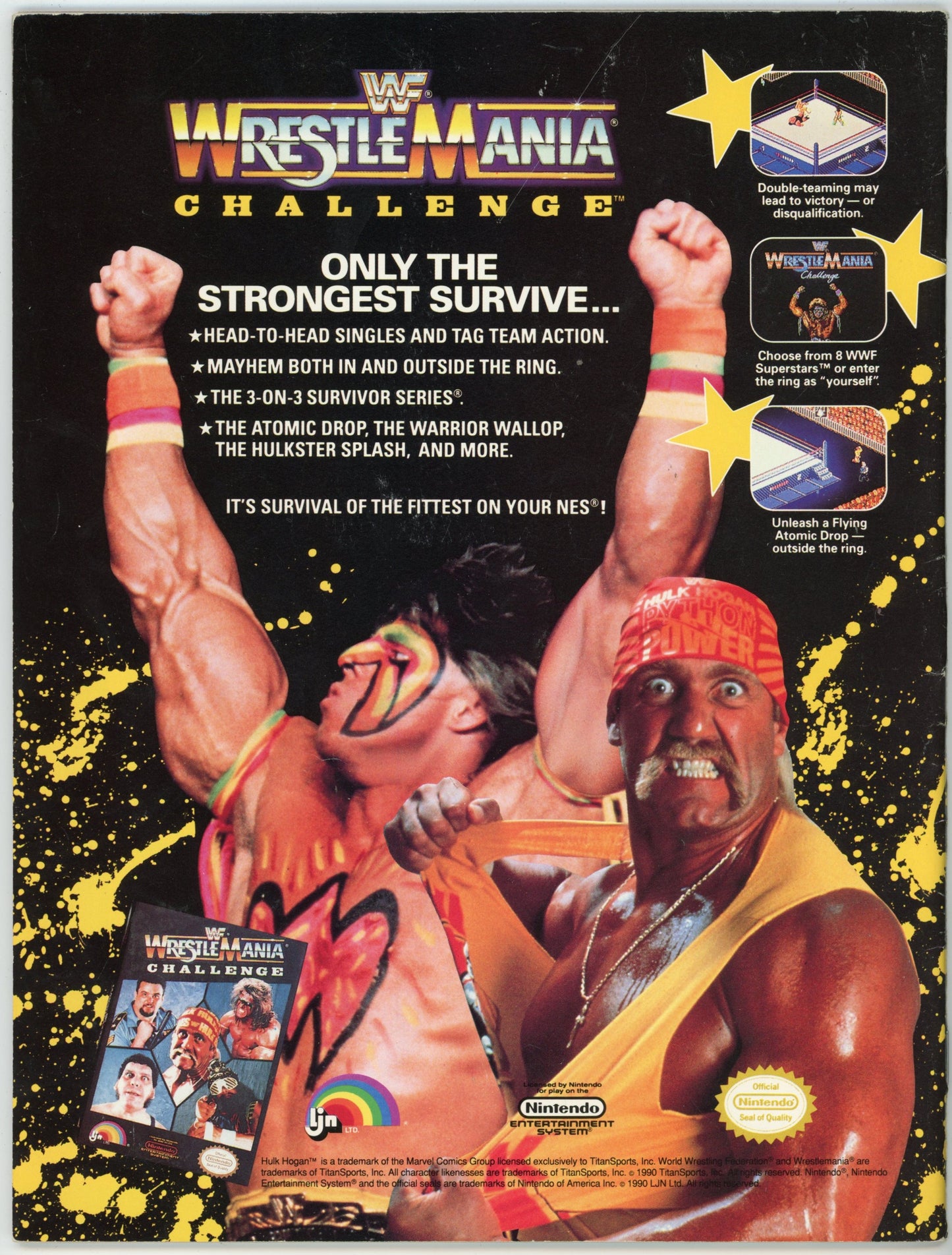 WWF WWE Vintage Wrestling Magazine (February 1991) Ultimate Warrior Hulk Hogan Cover