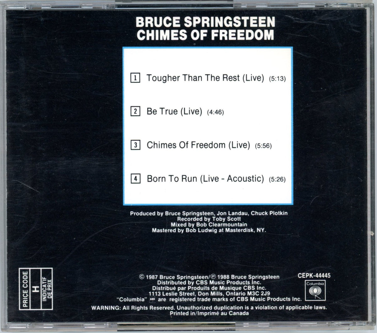 Bruce Springsteen Chimes of Freedom (1988) Vintage Special 4-Track Live CD
