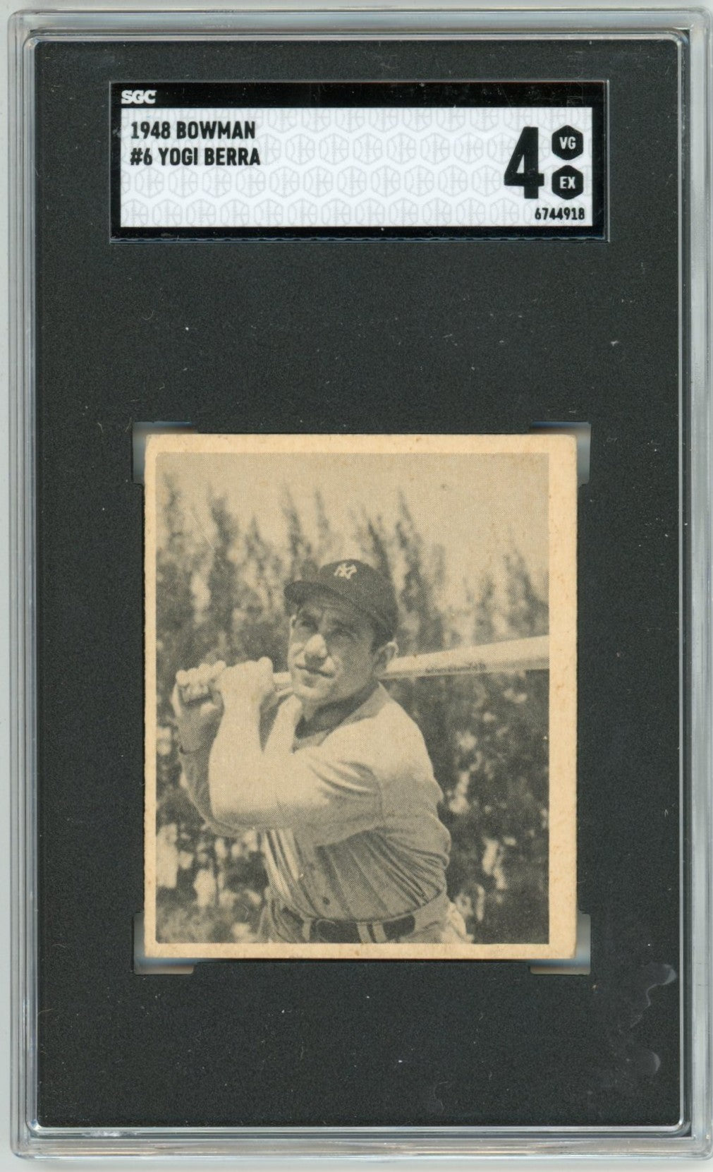 1948 Bowman Yogi Berra Graded Baseball Rookie Card #6 SGC 4 HOF